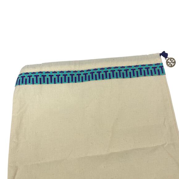 Tory Burch Cream Canvas Drawstring Pouch - Picture 3 of 8